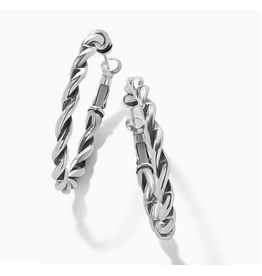 Brighton Interlok Twist Oval Leaverback Hoop Earrings, silver