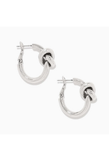 Brighton Interlok Single Knot Hoop Earrings, silver