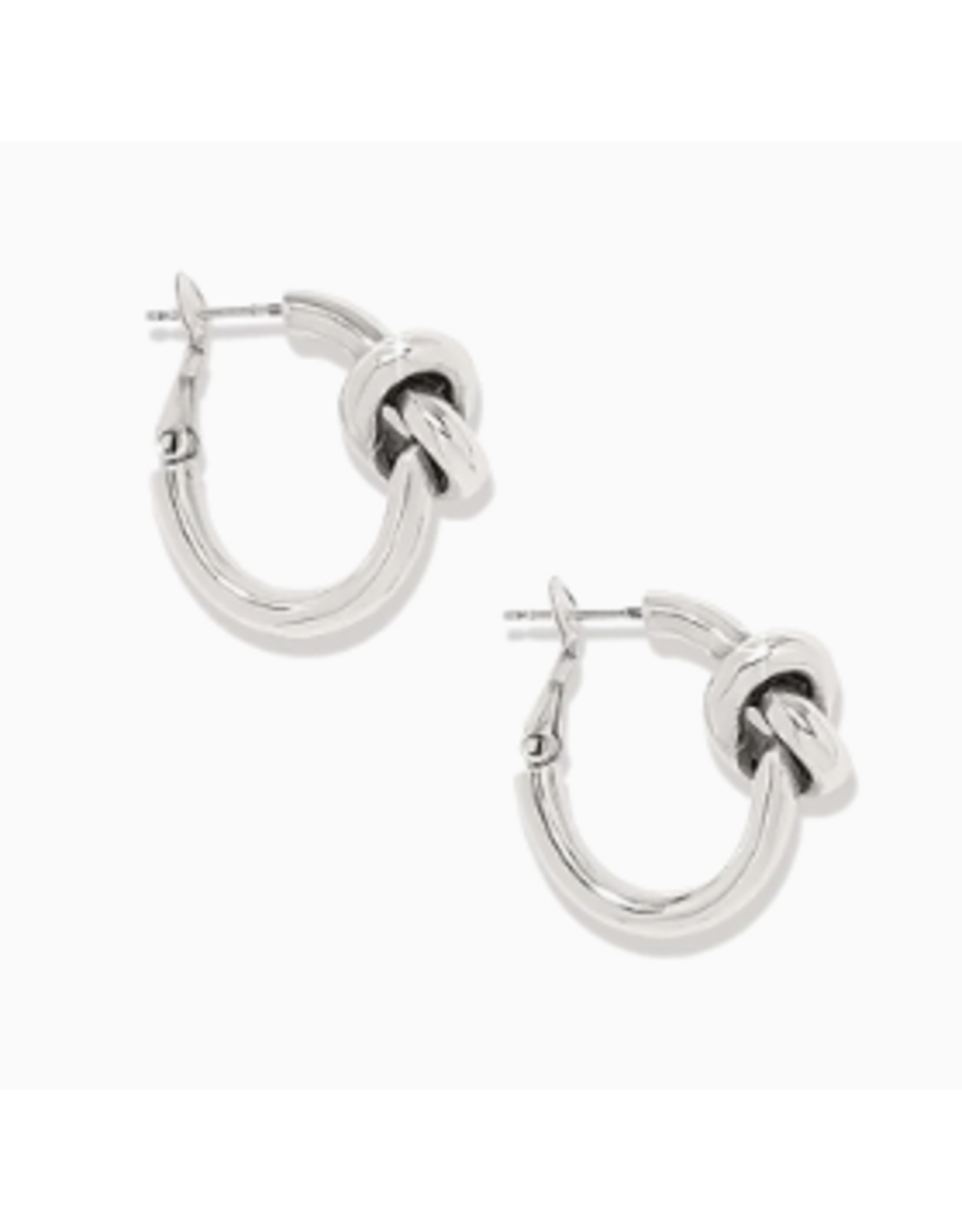 Brighton Interlok Single Knot Hoop Earrings, silver