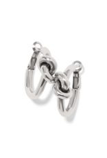 Brighton Interlok Single Knot Hoop Earrings, silver