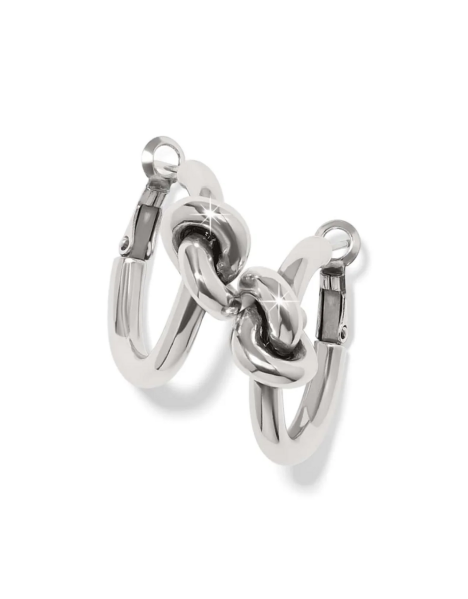 Brighton Interlok Single Knot Hoop Earrings, silver