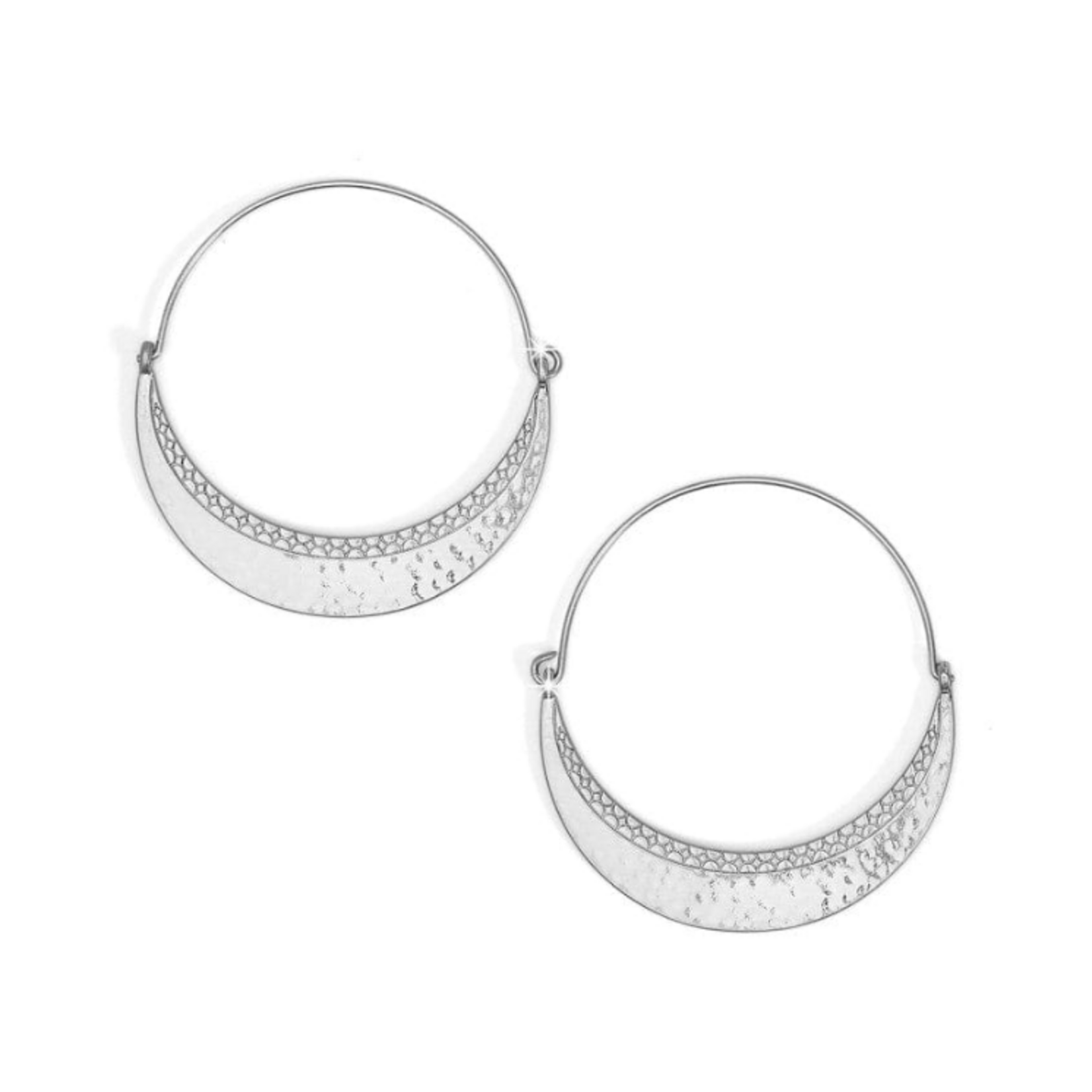 Brighton Palm Canyon Large Hoop Earrings, silver