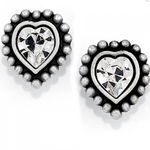 Brighton Shimmer Heart Mini Post Earrings, silver