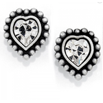 Brighton Shimmer Heart Mini Post Earrings, silver