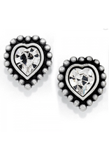 Brighton Shimmer Heart Mini Post Earrings, silver