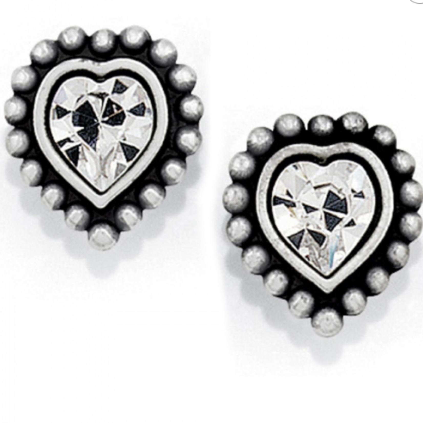 Brighton Brighton Shimmer Heart Mini Post Earrings, silver