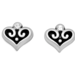 Brighton Brighton Alcazar Heart Mini Post Earrings, silver