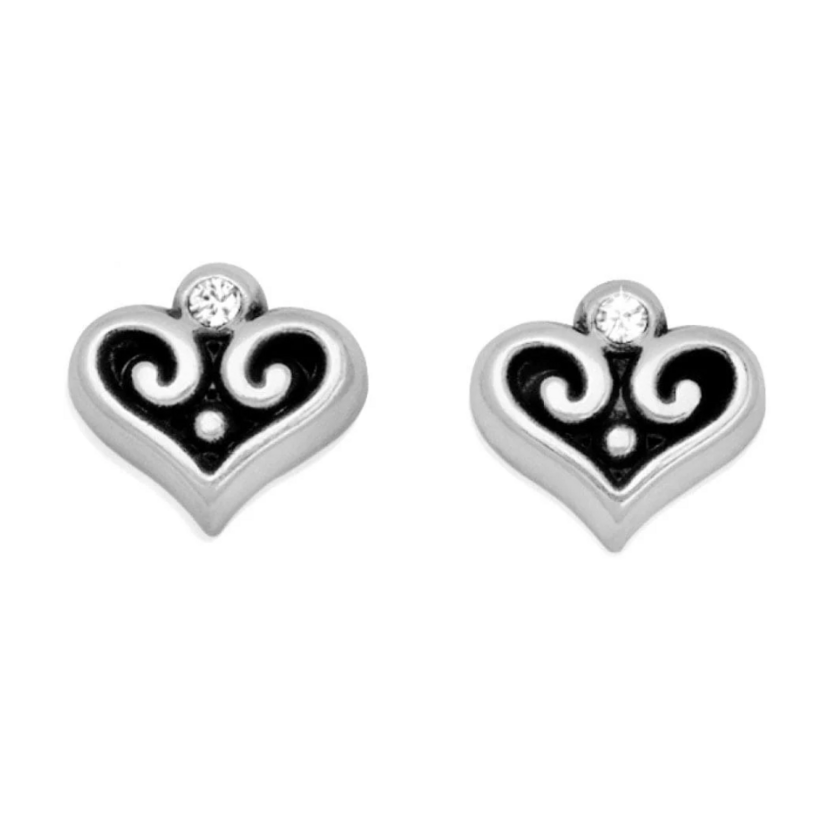Brighton Alcazar Heart Mini Post Earrings, silver