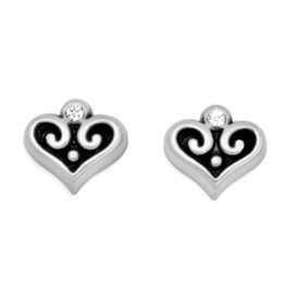 Brighton Alcazar Heart Mini Post Earrings, silver