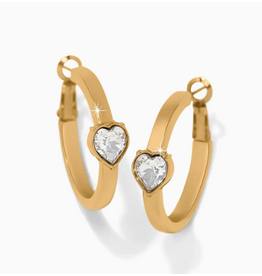 Brighton Mystery of Love Heart Hoop Earrings, gold