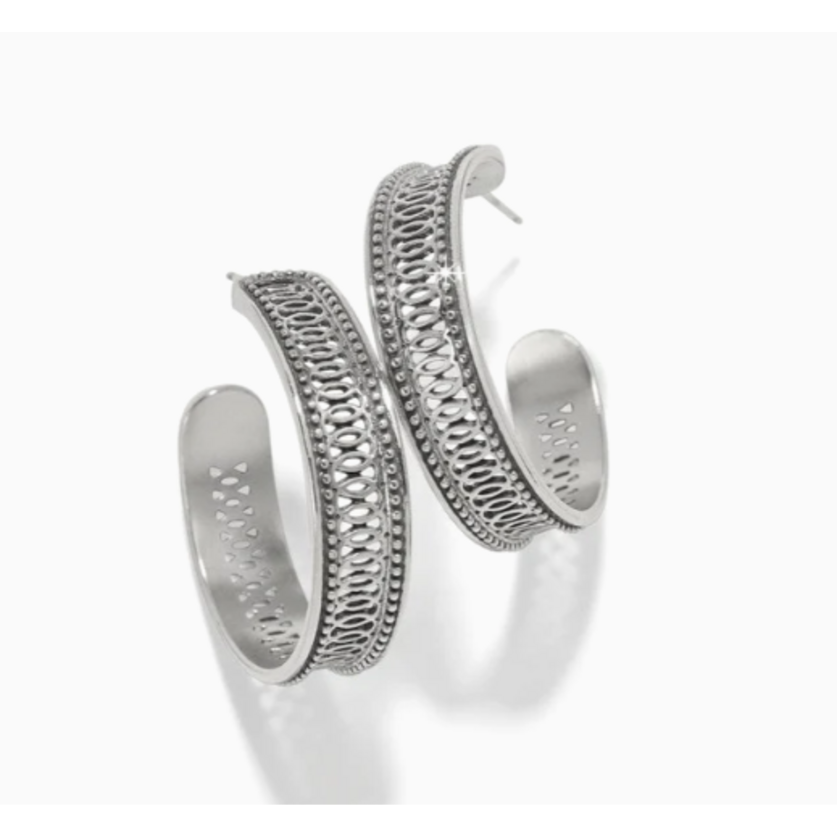 Brighton  Ferrara Siena Large Hoop Earrings, silver