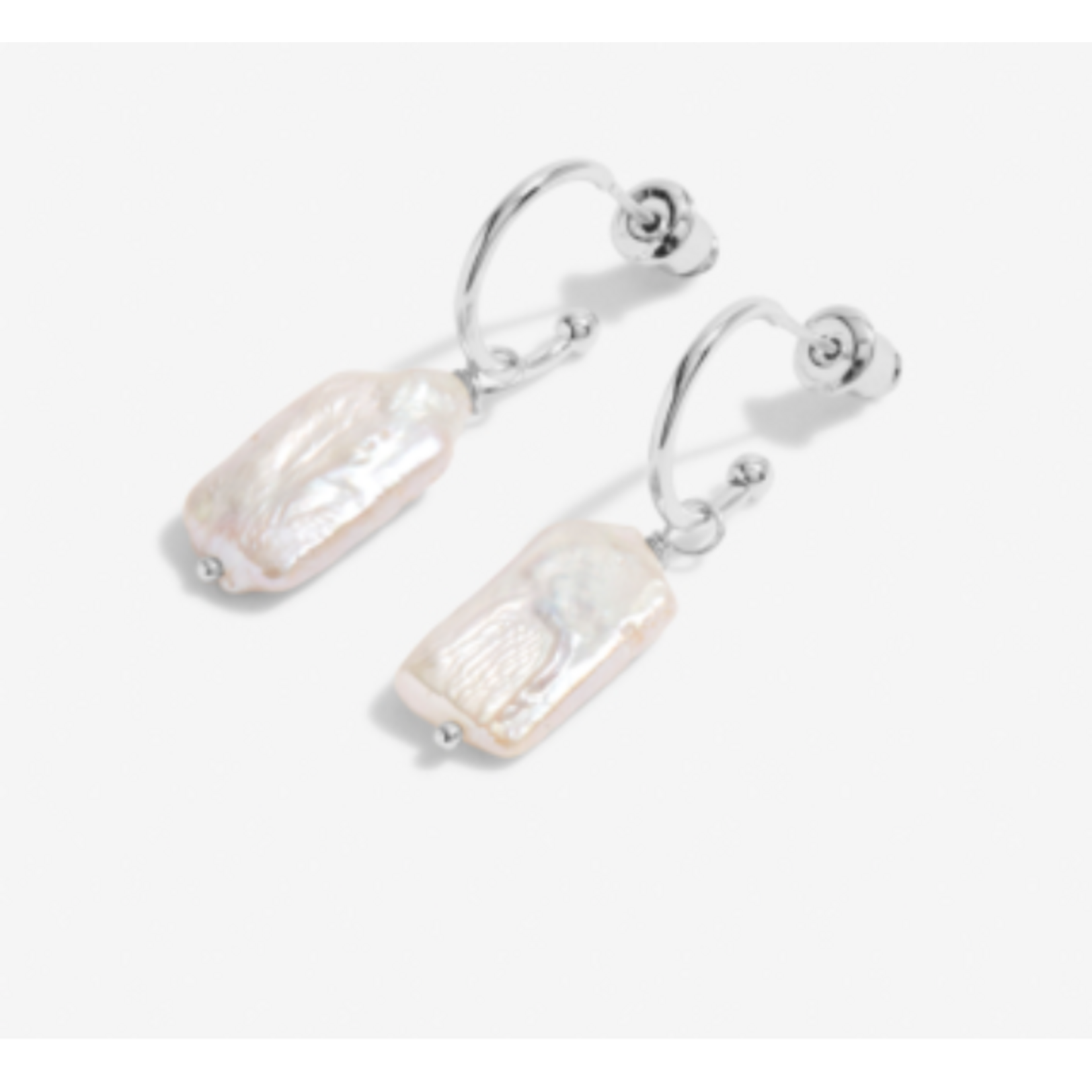 A Littles & Co. Lumi Pearl Hoop Earrings, silver