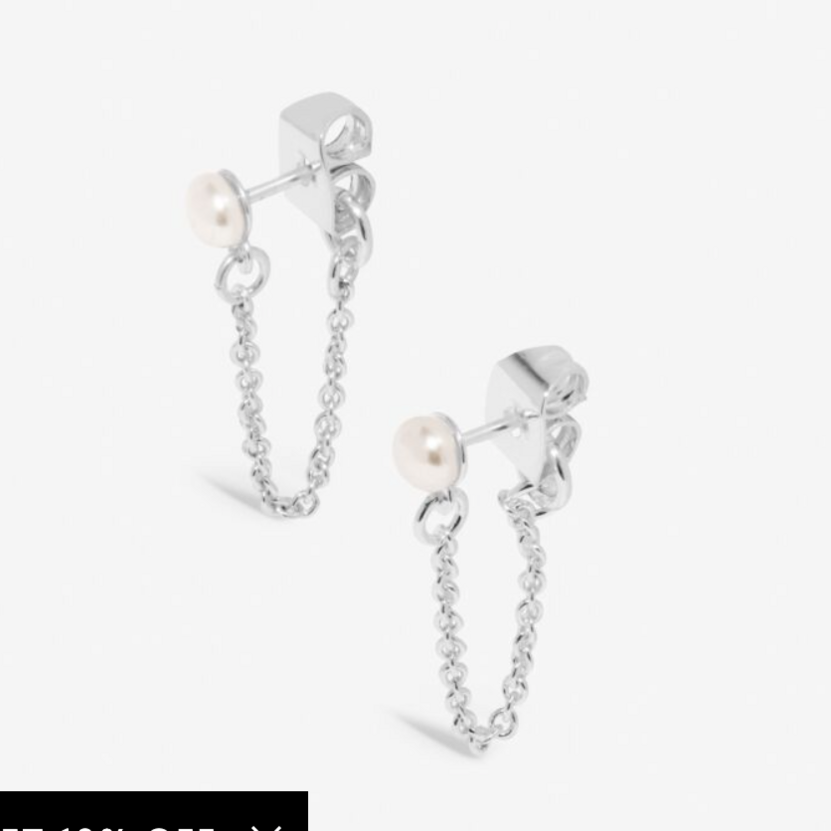 A Littles & Co. Style Stories Pearl Chain Earrings, silver