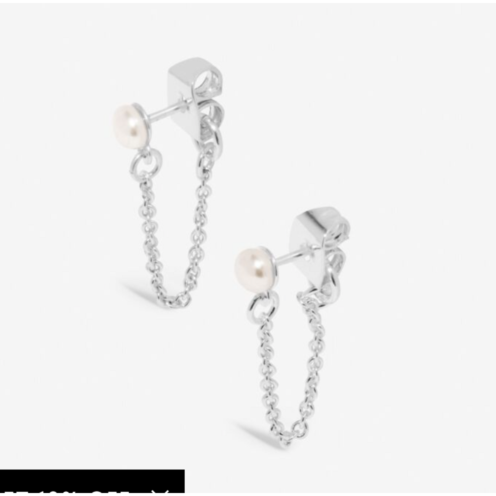 A Littles & Co. Style Stories Pearl Chain Earrings, silver