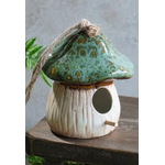 Pd Home & Garden LLC Ceramic Mushroom Birdhouse, green