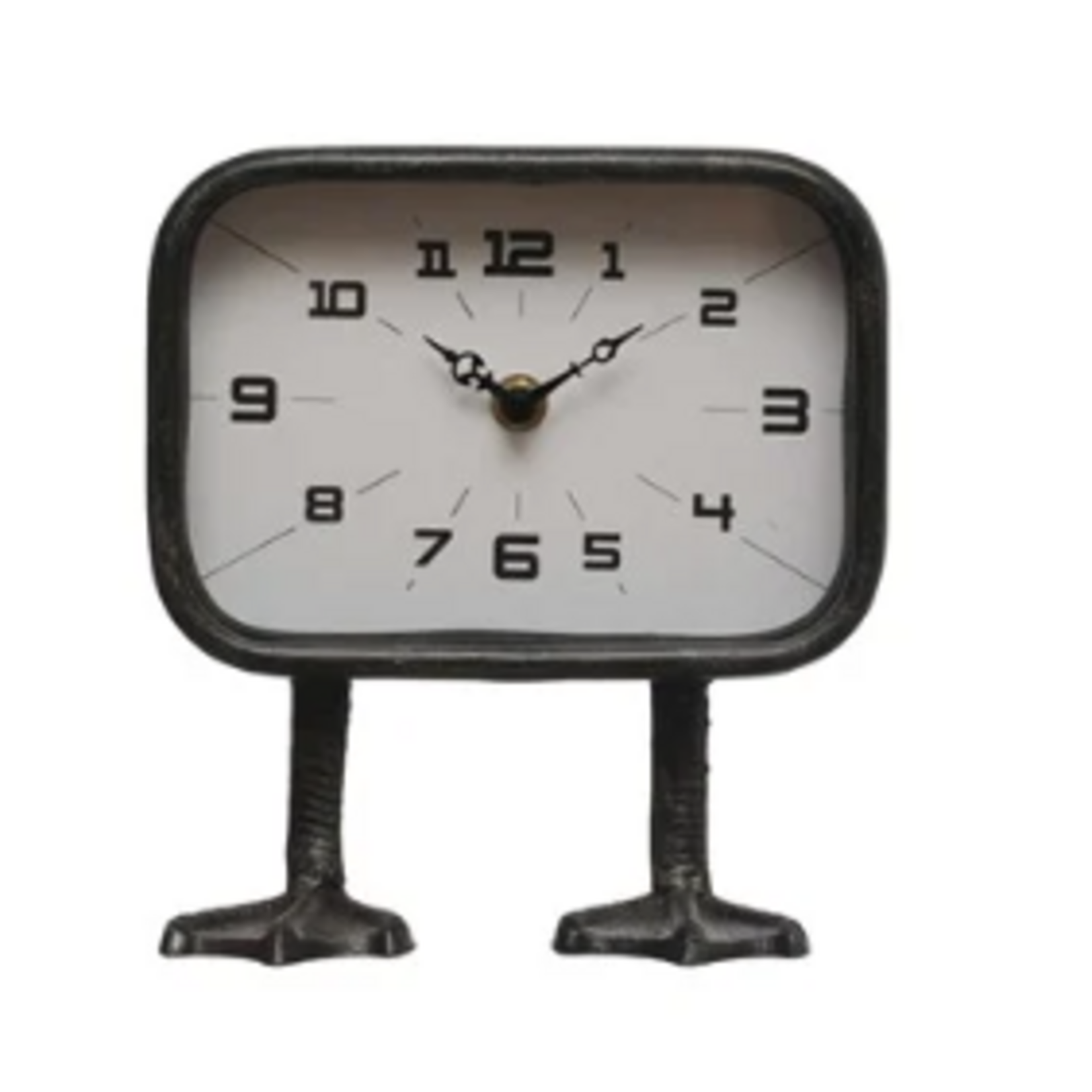 Creative Co-Op Metal Clock with Duck Feet