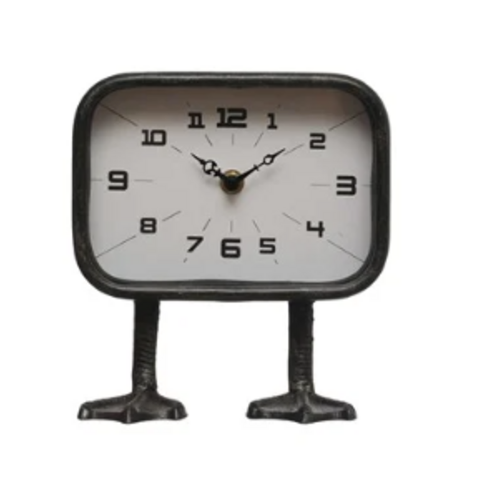 Creative Co-Op Metal Clock with Duck Feet