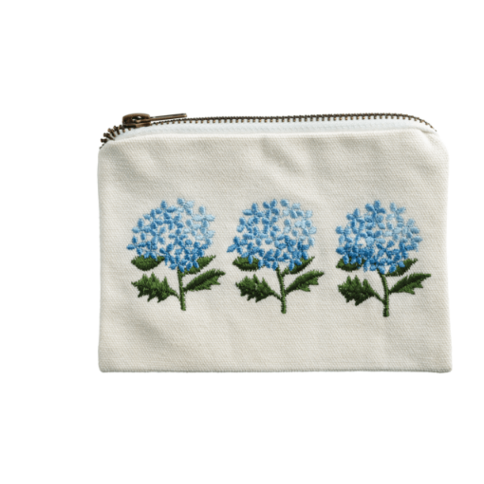 Hydrangea Embroidered Pouch