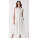 Short Sleeve Tie Waist Midi Dress,