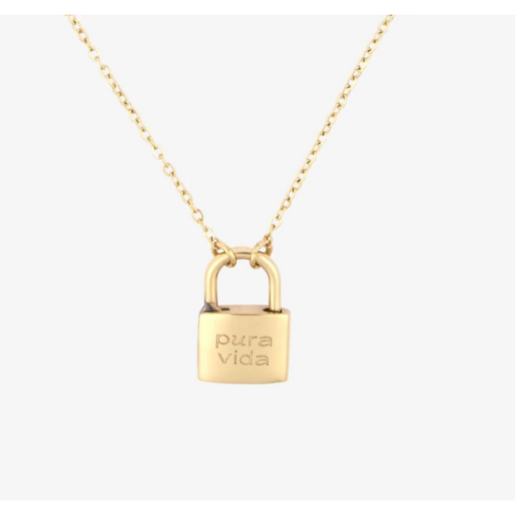 Padlock Pendant Necklace, gold
