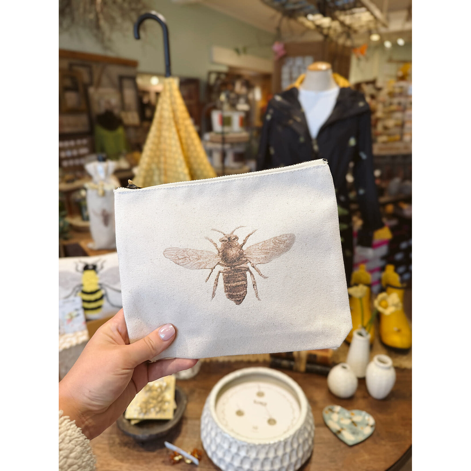 French Graffiti Cosmetic Bag, Vintage Bee