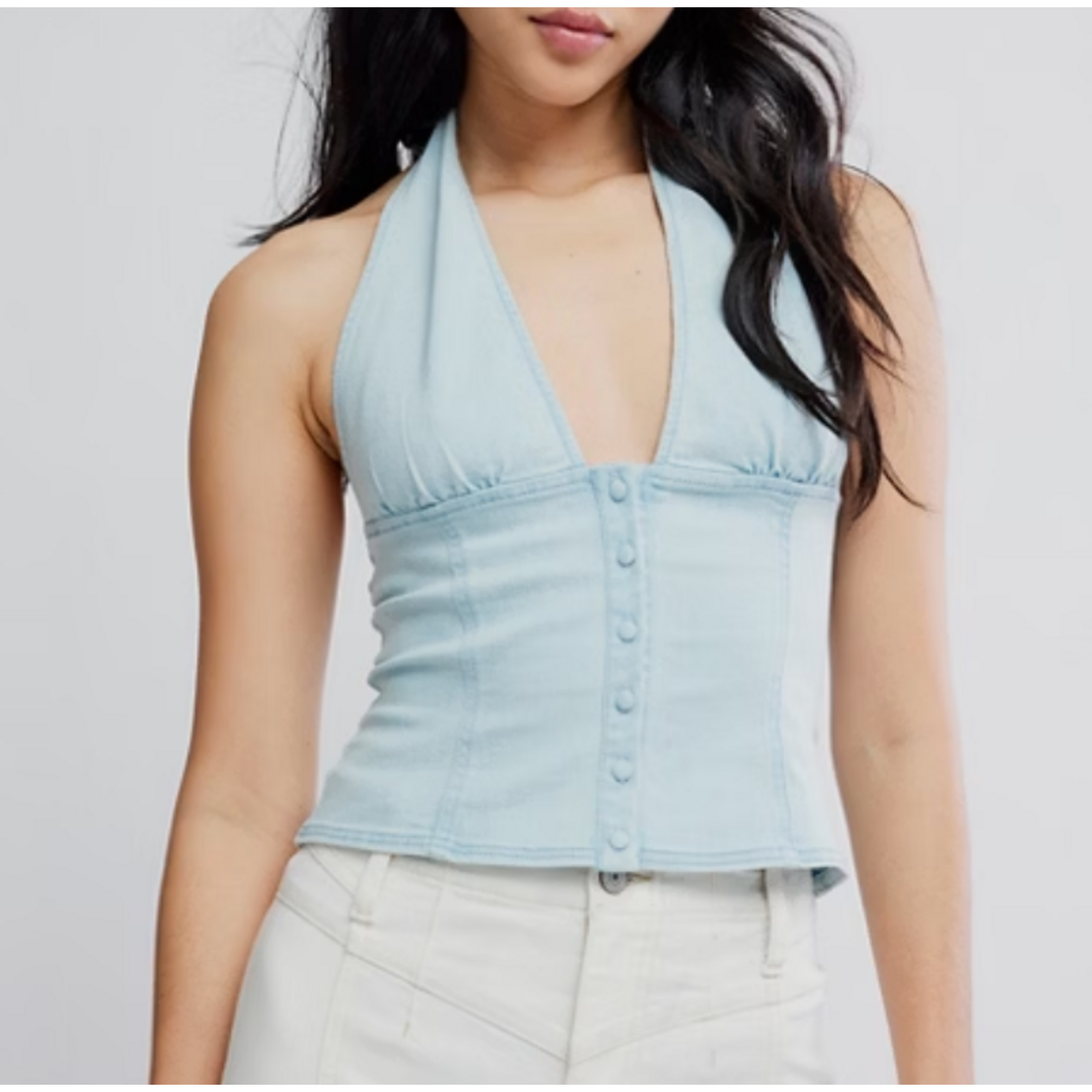 Free People  Ramona Denim Halter