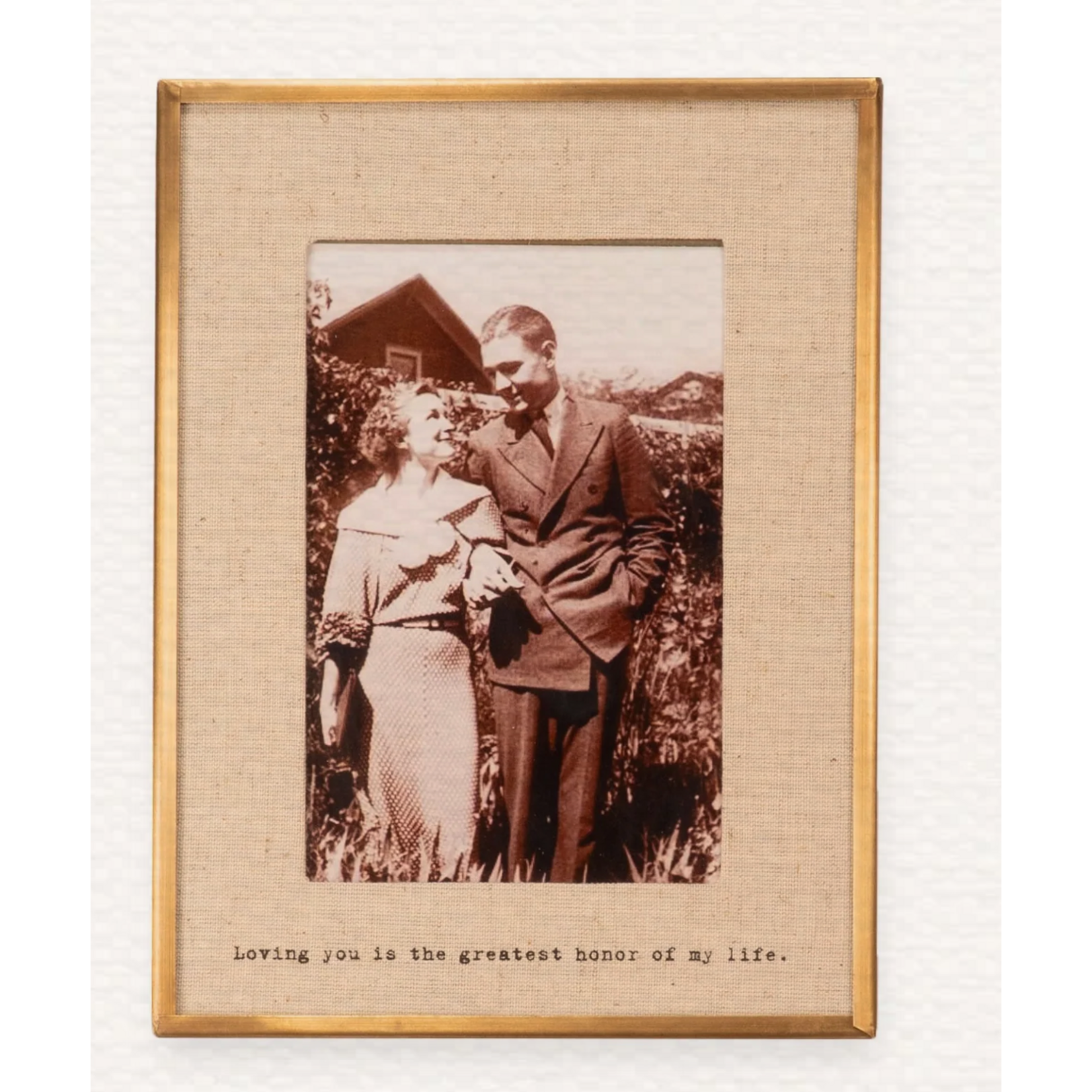Sugarboo & Co Brass Linen Frame, Loving You Is