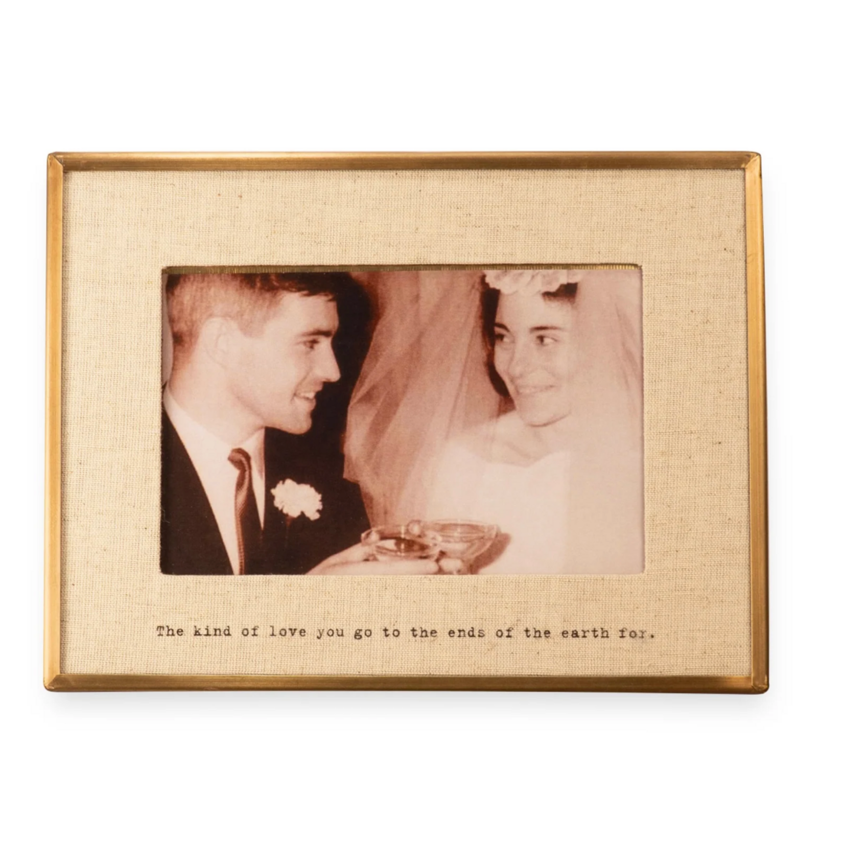 Sugarboo & Co "The Kind of Love" Brass Linen Frame