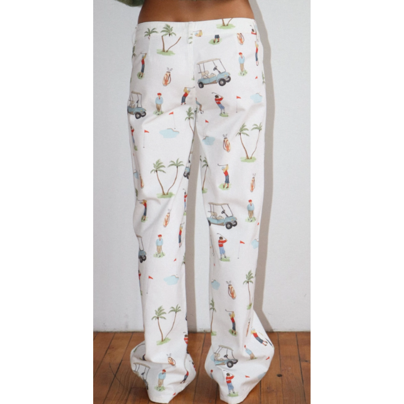 Golf Print Wide Leg Pants