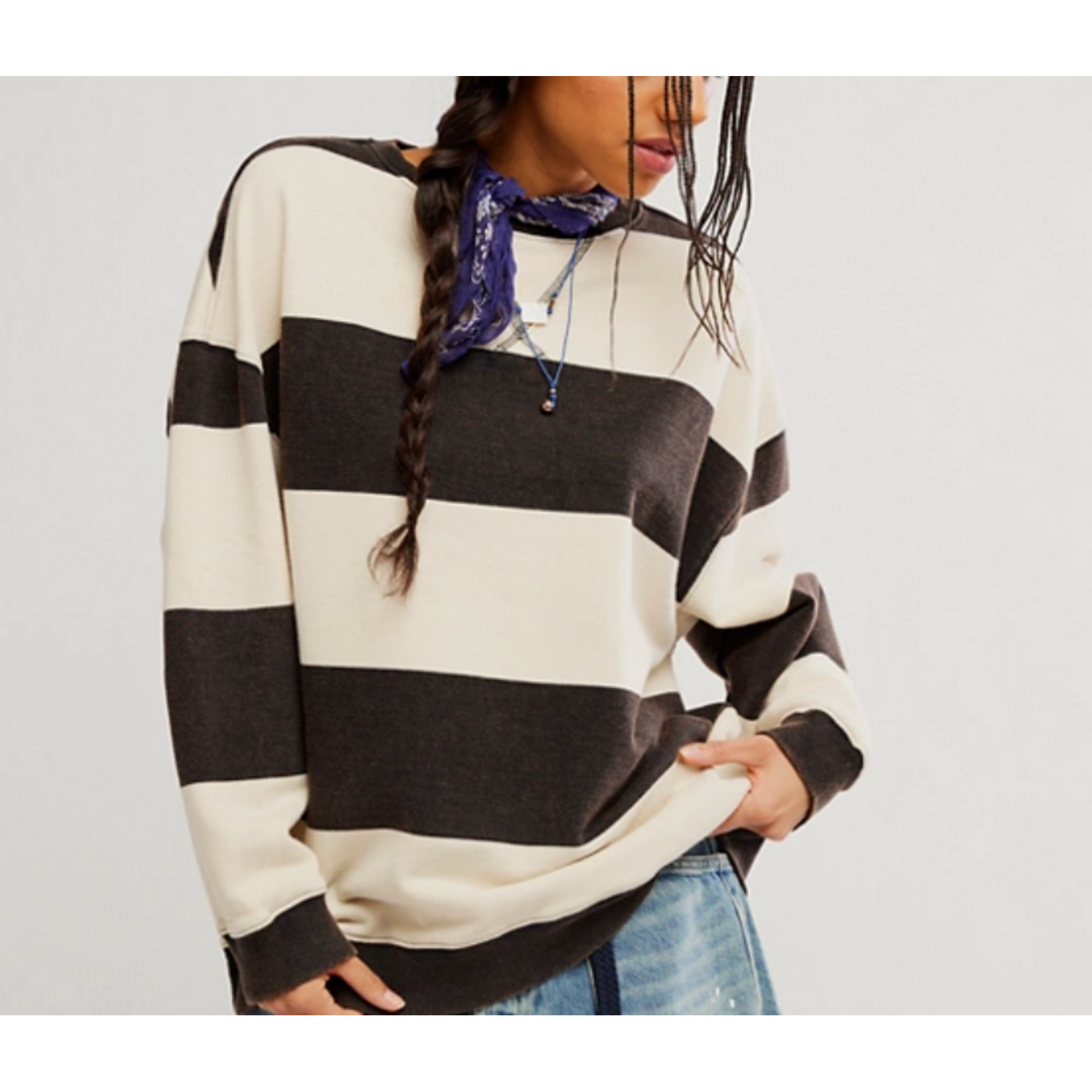 Free People Classic Wide Stripe Crew