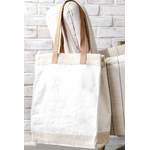 Pd Home & Garden LLC Canvas/Jute Bag with Leather Handle