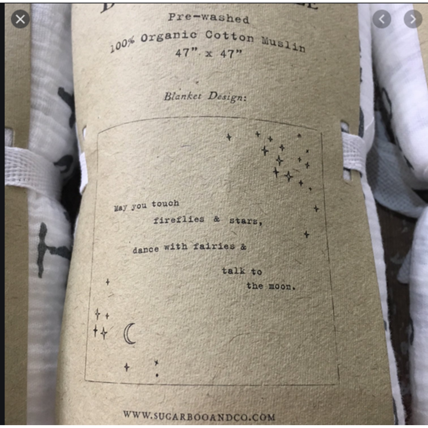 Sugarboo & Co Swaddle Blanket, May You Touch Fireflies