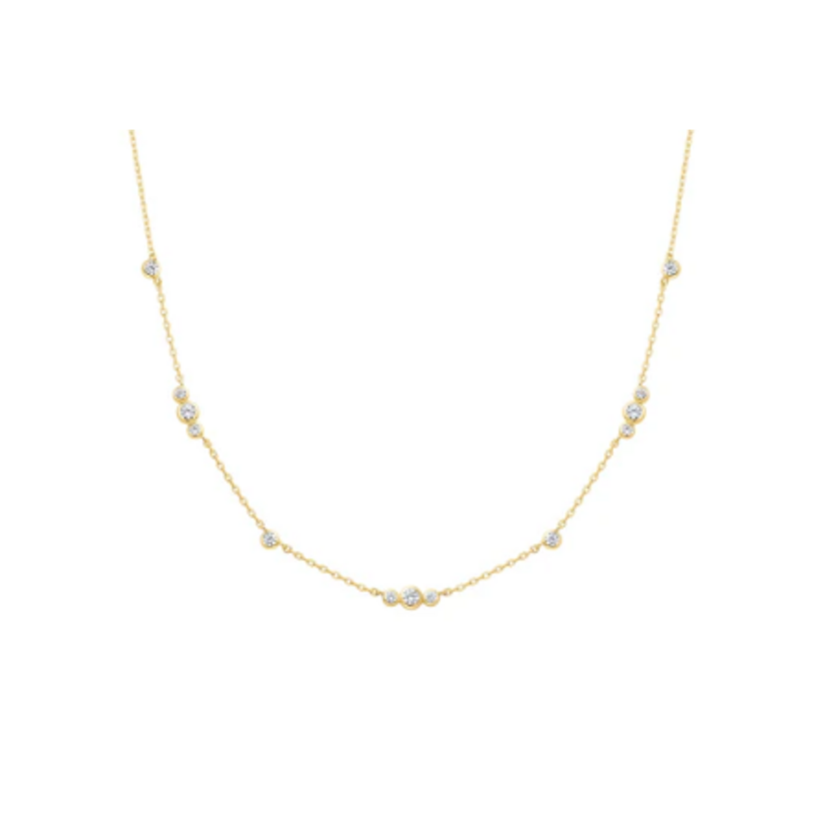 Ania Haie Miss Dainty Sparkling Bezel Cubic Zirconia Station Necklace, gold