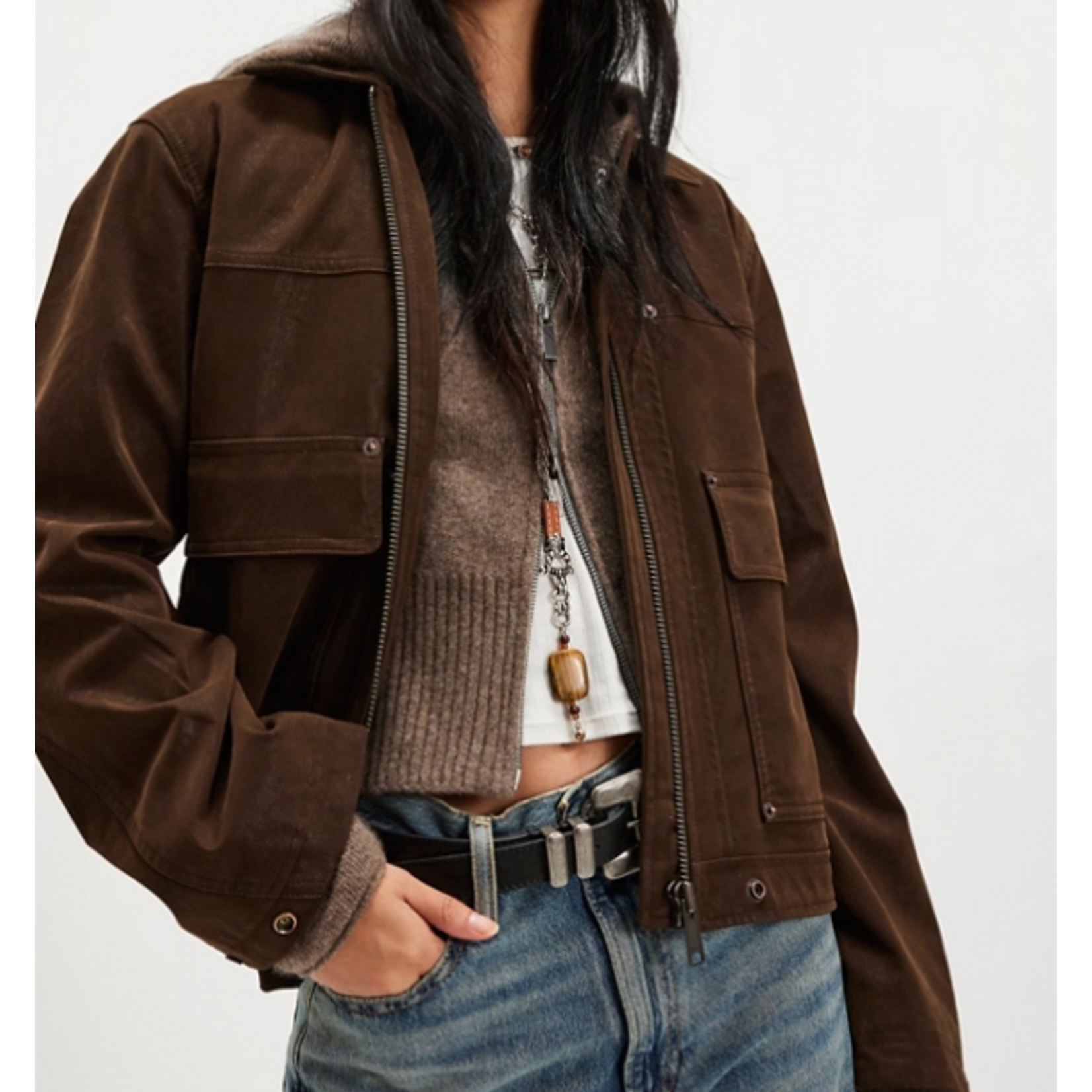 Free People Blair Vegan Suede Sierra Jacket,