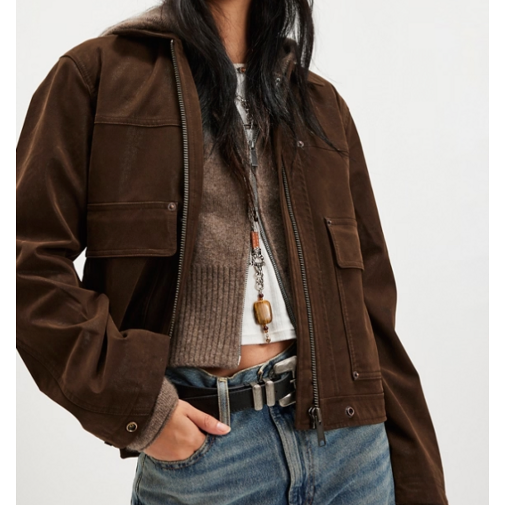 Free People Blair Vegan Suede Sierra Jacket,