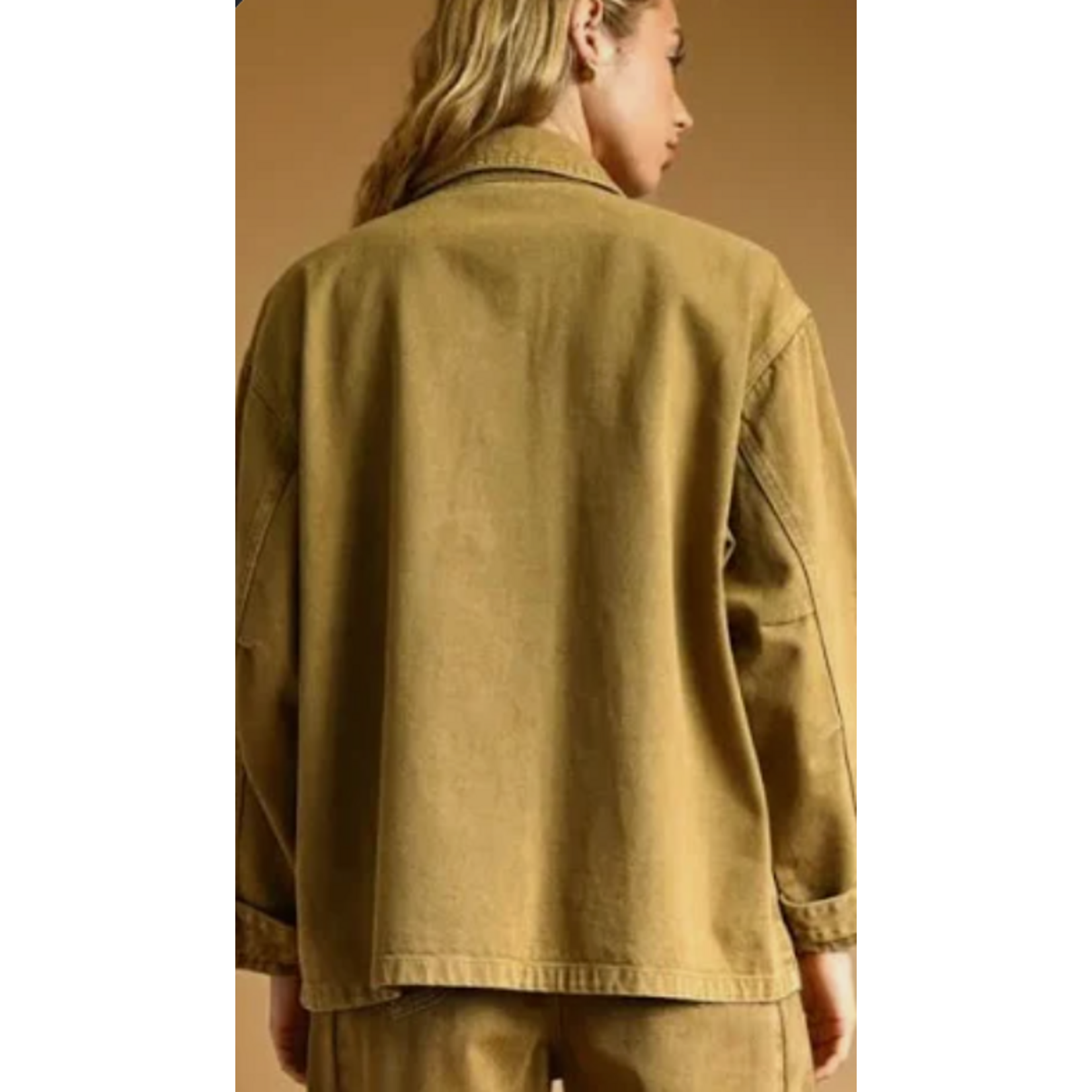 Miou Muse Oversized Embroidered Button Front Jacket