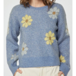 Flower Motif Round Neck Sweater