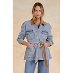 Suede Collar Front Pocket Jacket