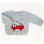 Fire Engine Crew Neck Sweater, 6-12 months