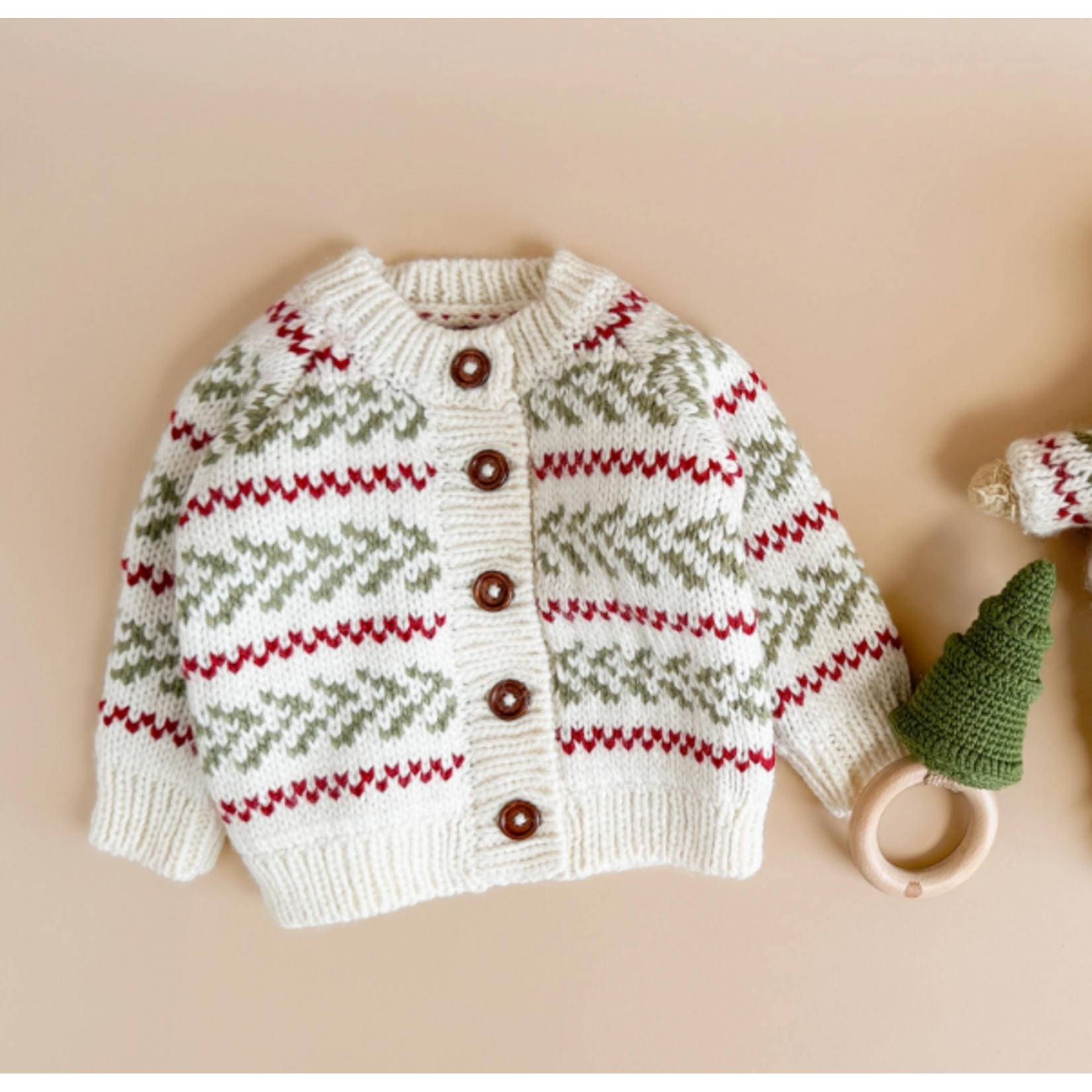 The Blueberry Hill Evergreen Cardigan, 6-12 mo