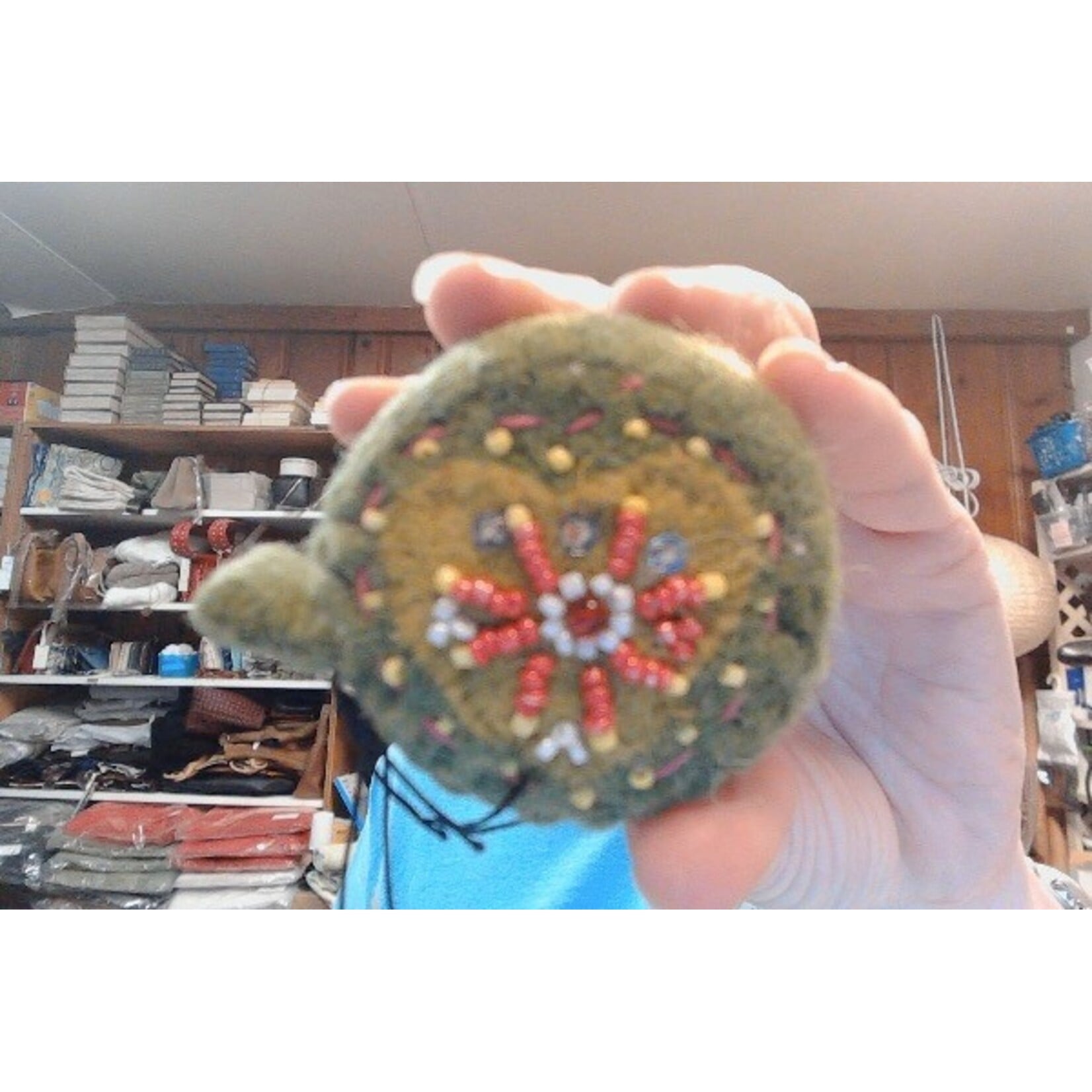 Creative Co-Op Embroidered Wool Felt Tape Measure