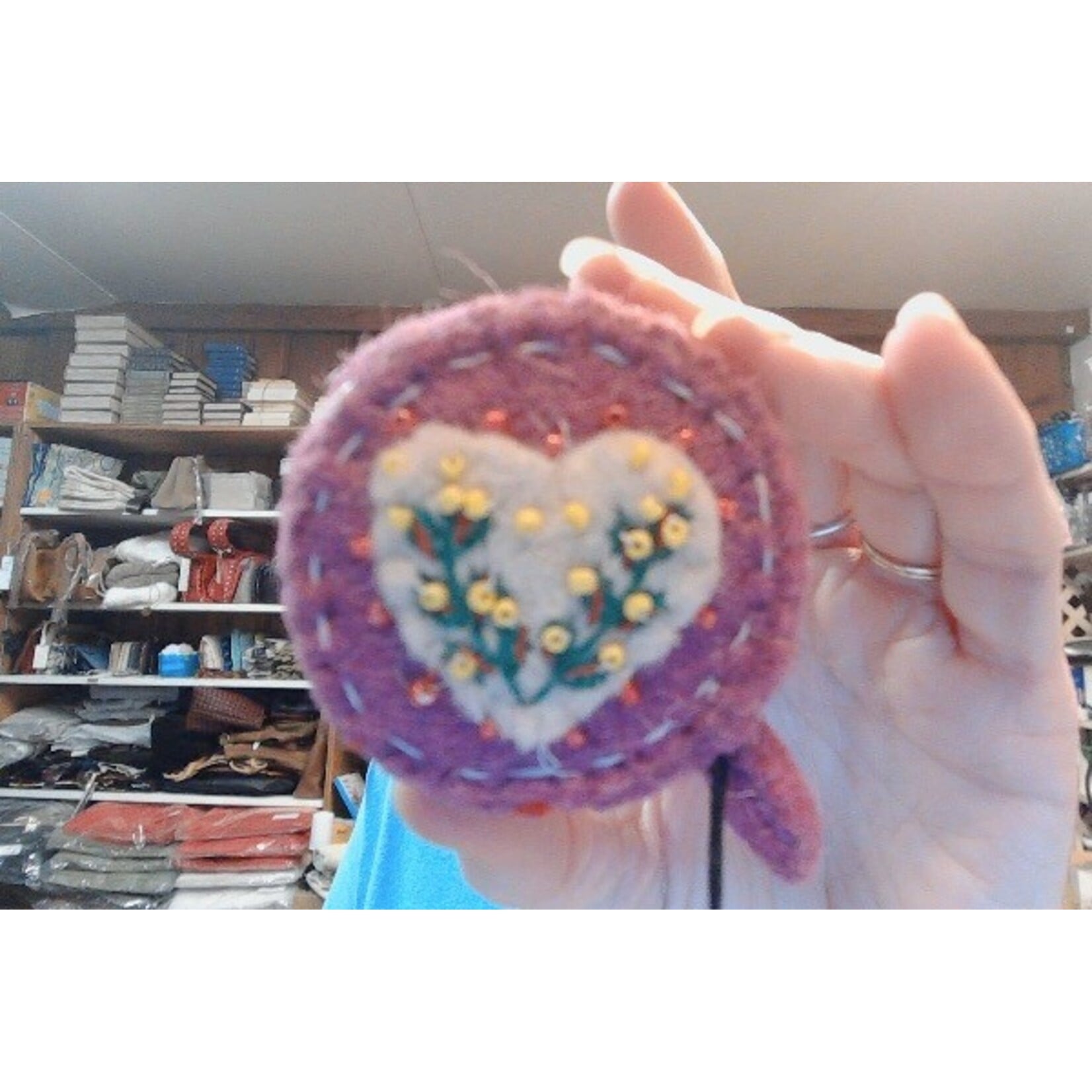 Creative Co-Op Embroidered Wool Felt Tape Measure
