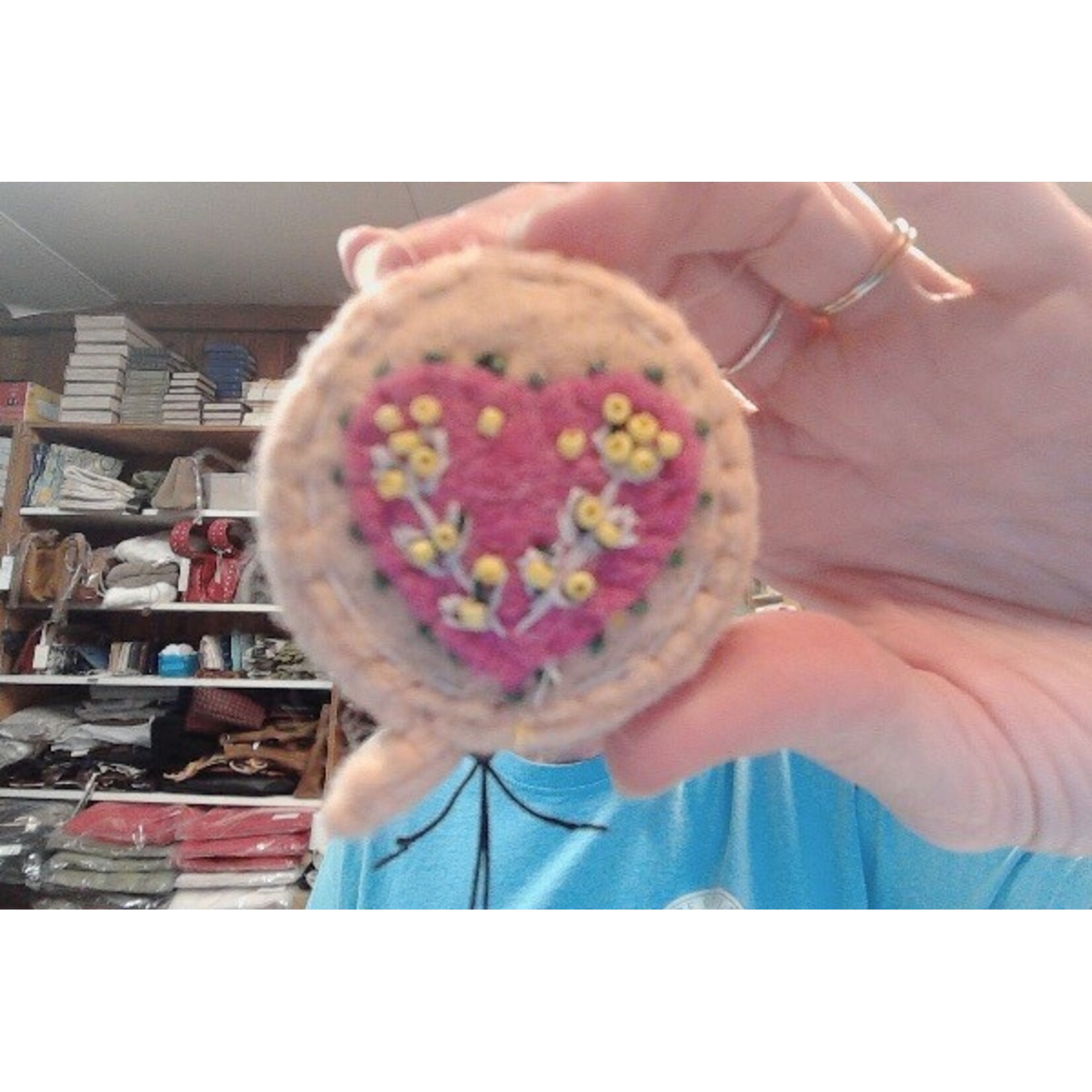 Creative Co-Op Embroidered Wool Felt Tape Measure