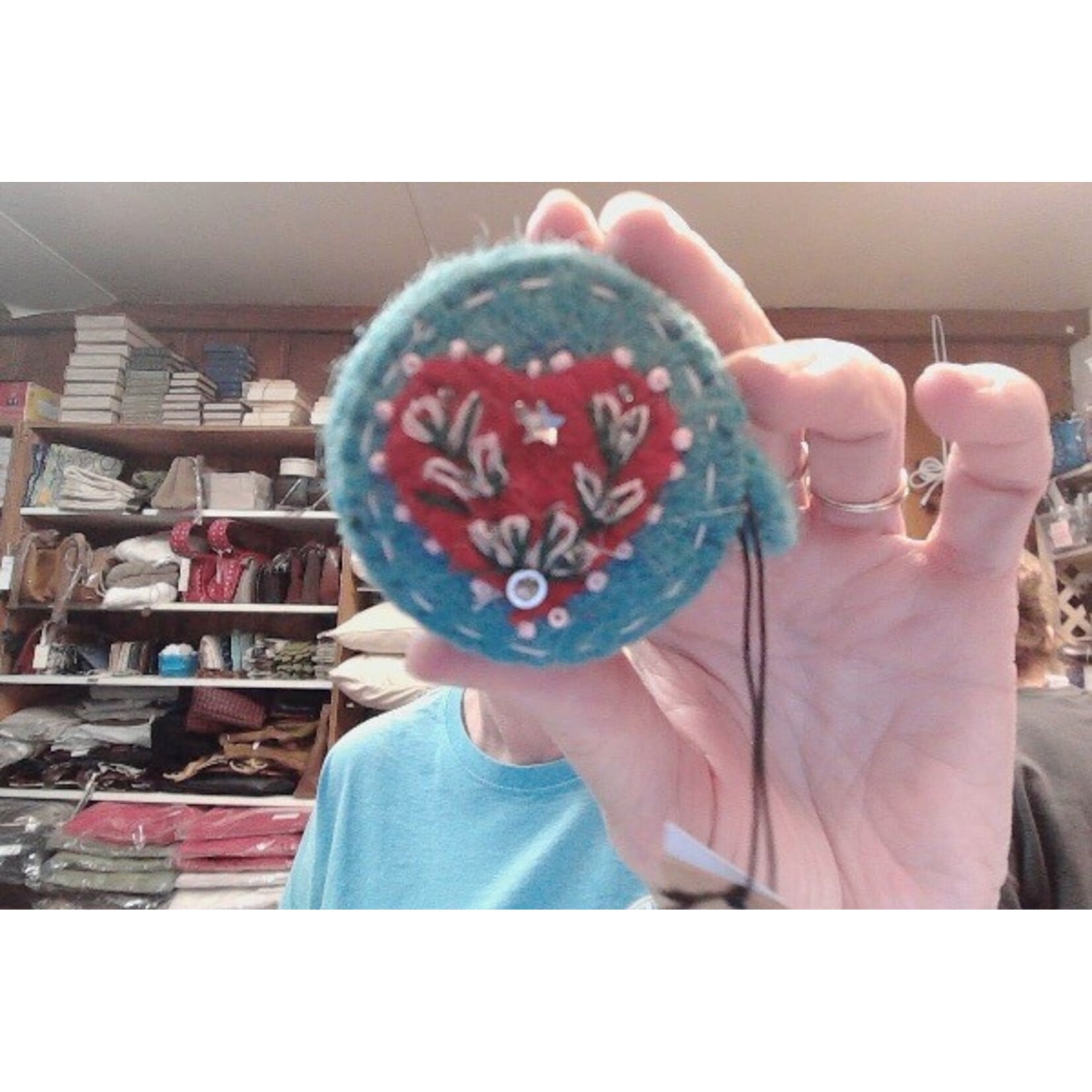 Creative Co-Op Embroidered Wool Felt Tape Measure