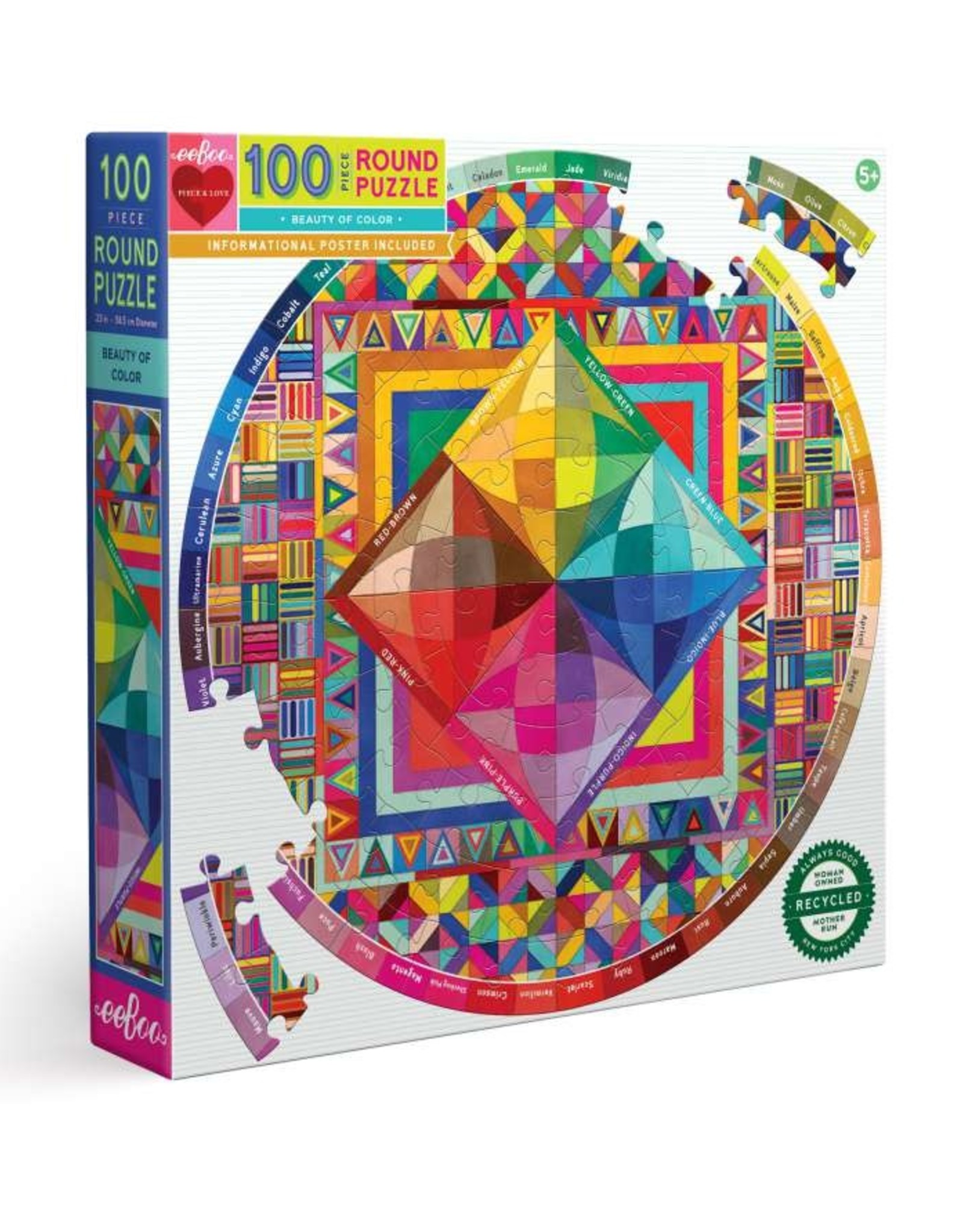 EEBOO BEAUTY OF COLOR ROUND PUZZLE 100 PC
