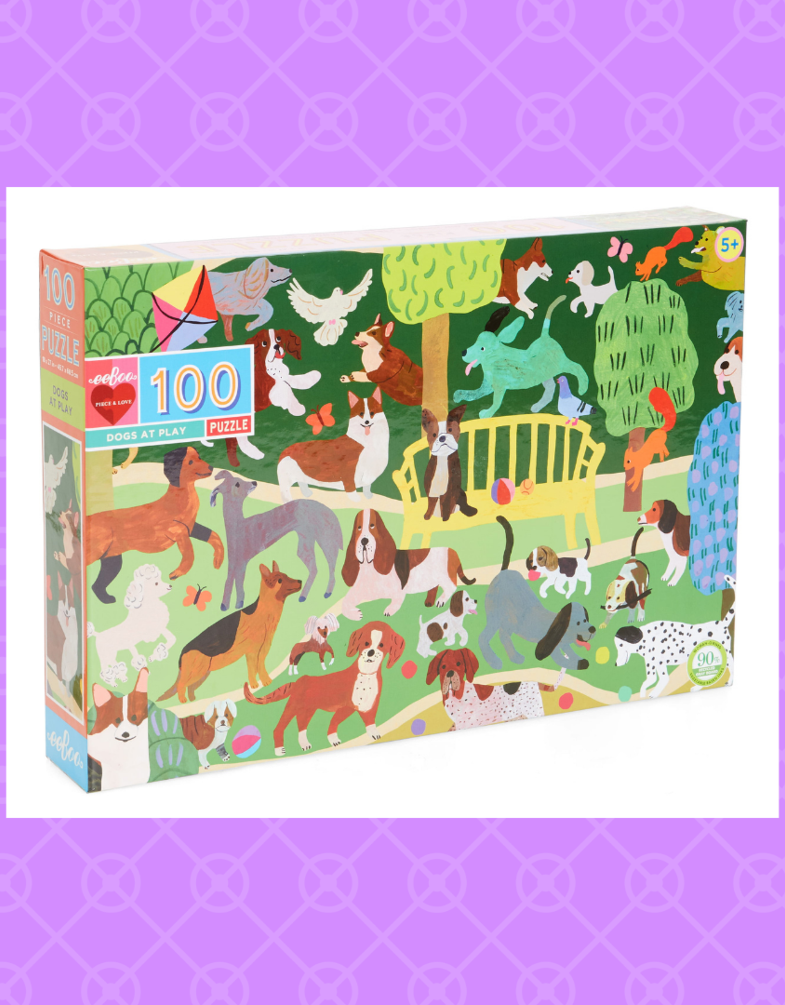 EEBOO DOGS AT PLAY PUZZLE 100 PC
