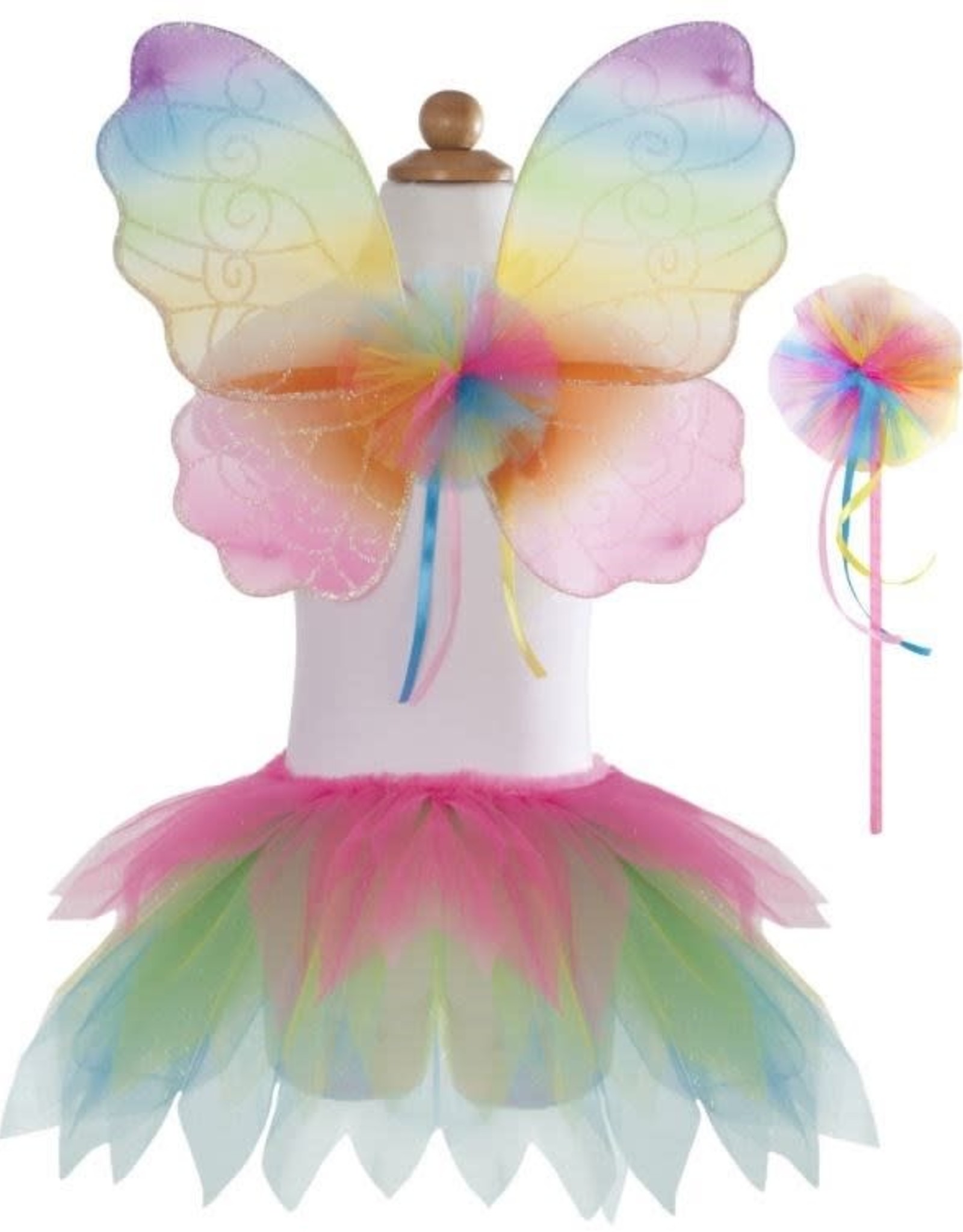 CREATIVE EDUCATION OF CANADA / GREAT PRETENDERS Neon Rainbow Tutu With Wings & Wand Size 4-6