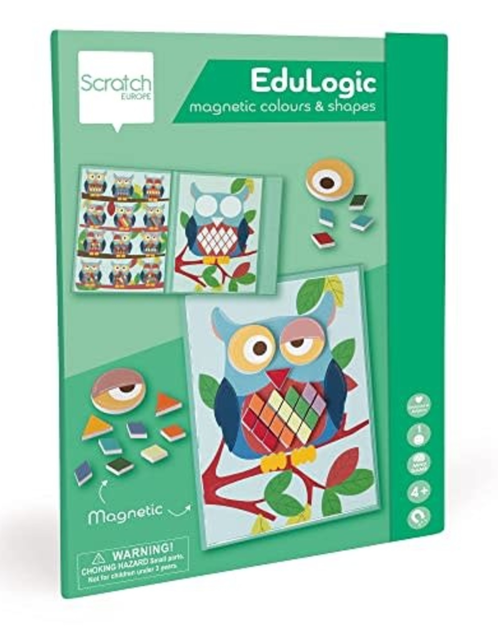 SCRATCH EUROPE Edulogic Book Magnetic Owl Colours & Shapes