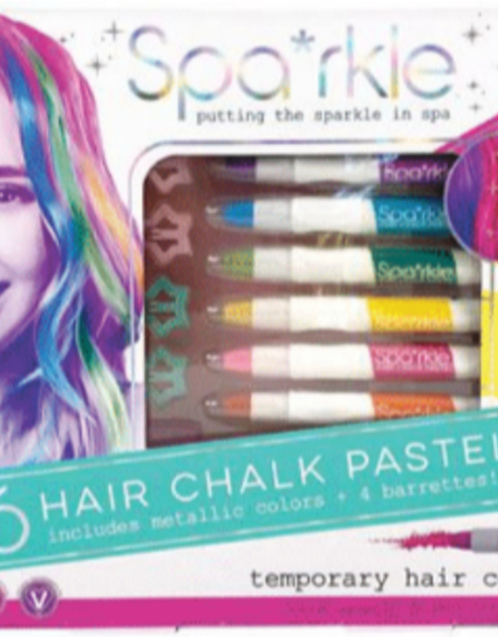 6 HAIR CHALK PASTELS & BARRETTES SET - Circle of Knowledge 6 HAIR CHALK PASTELS & BARRETTES SET - Circle of Knowledge
