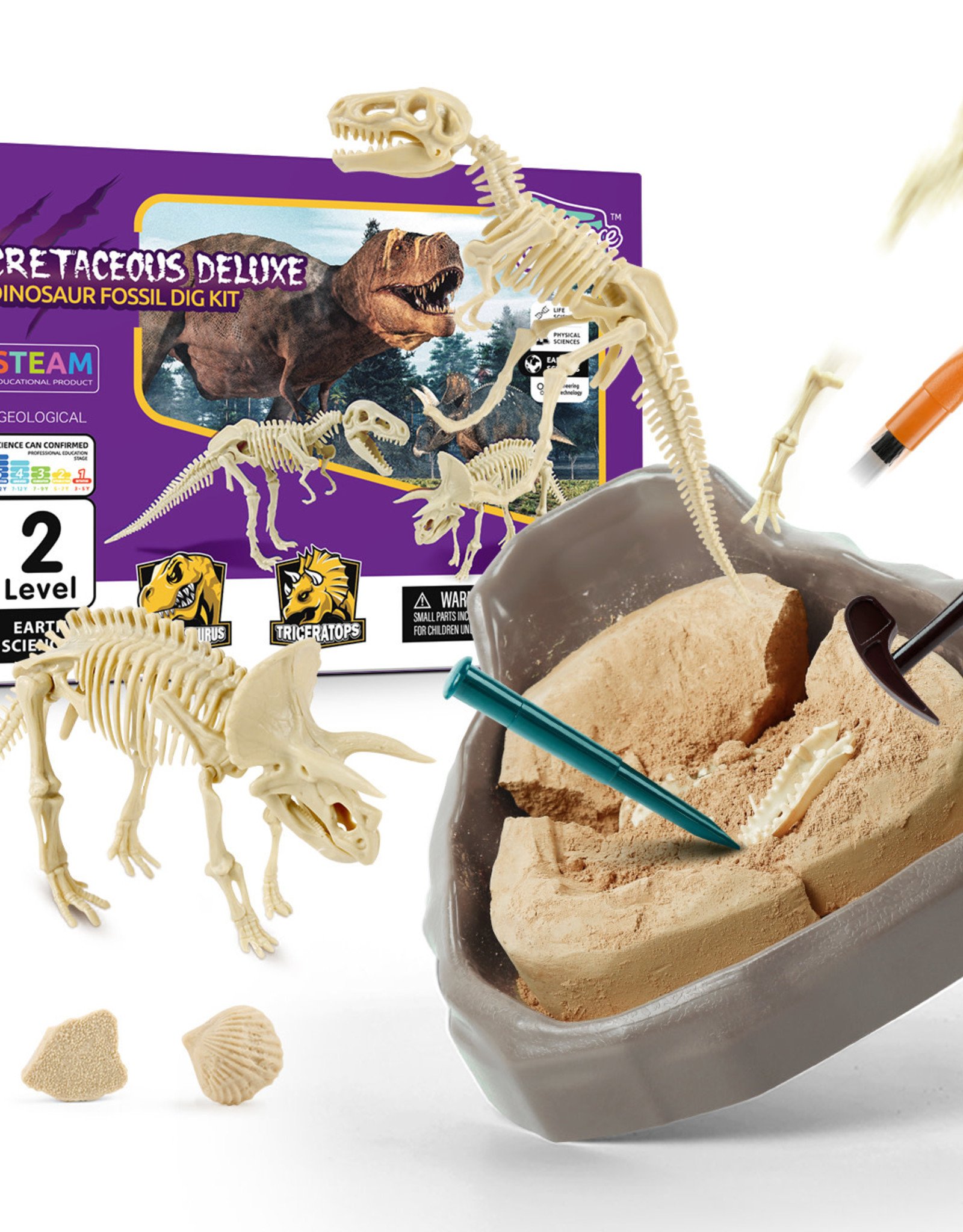 CRETACEOUS DELUXE DINOSAUR FOSSIL DIG KIT - Circle of Knowledge